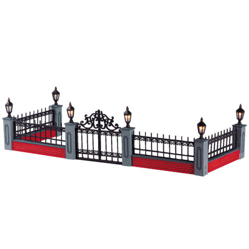 Lighted Wrought Iron Fence